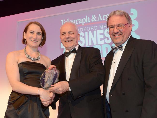 Helena Dowsland receiving a business award