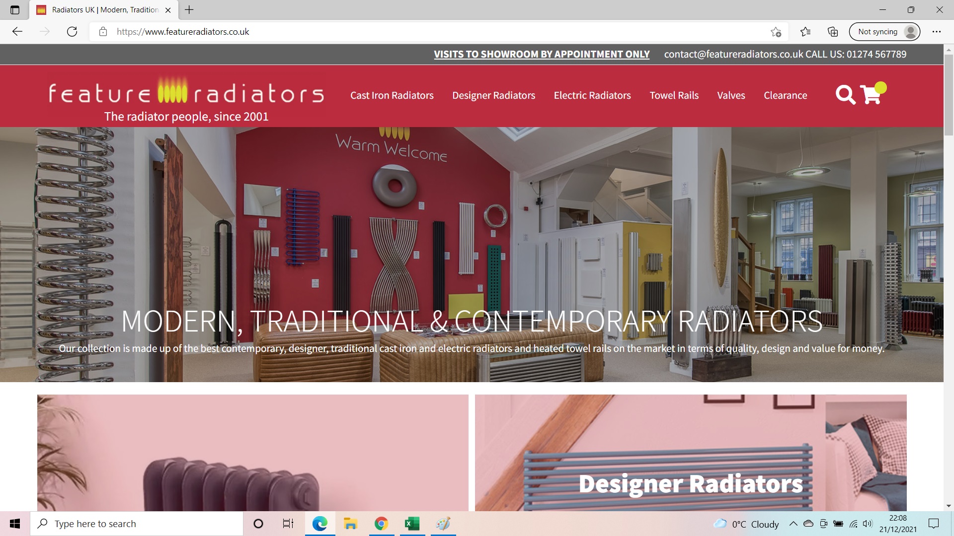 Feature Radiators website screenshot