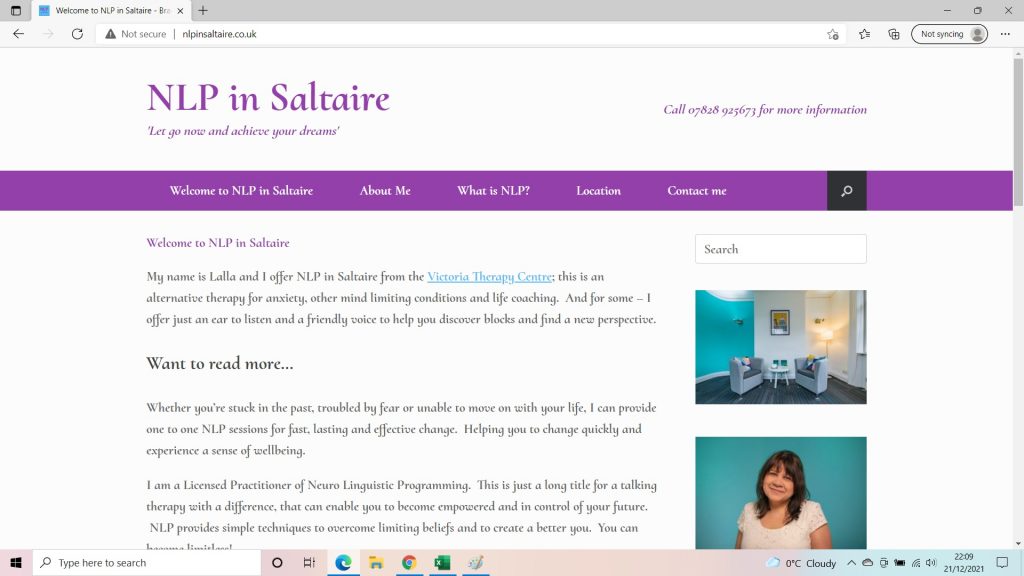 NLP website designed by tintintin Marketing